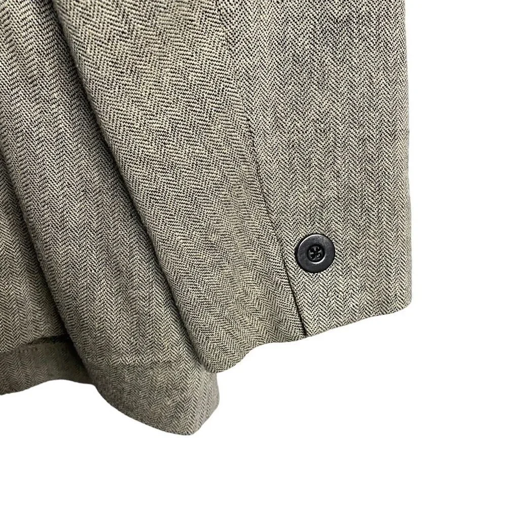 Paolo Giordano Men's Gray Herringbone Single Breasted Notch Lapel Blazer